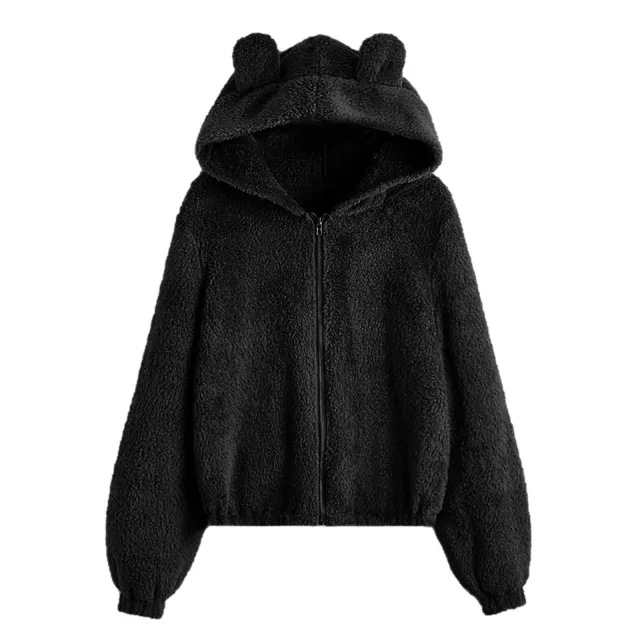Women's Sweater Loose Hooded Knitted Black - Shop at LoveMi