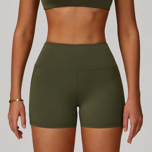 Quick dry Hip Raise Belly Wrap Outdoor Running Sports And Fitness Shorts 3091 Tan - Shop at LoveMi