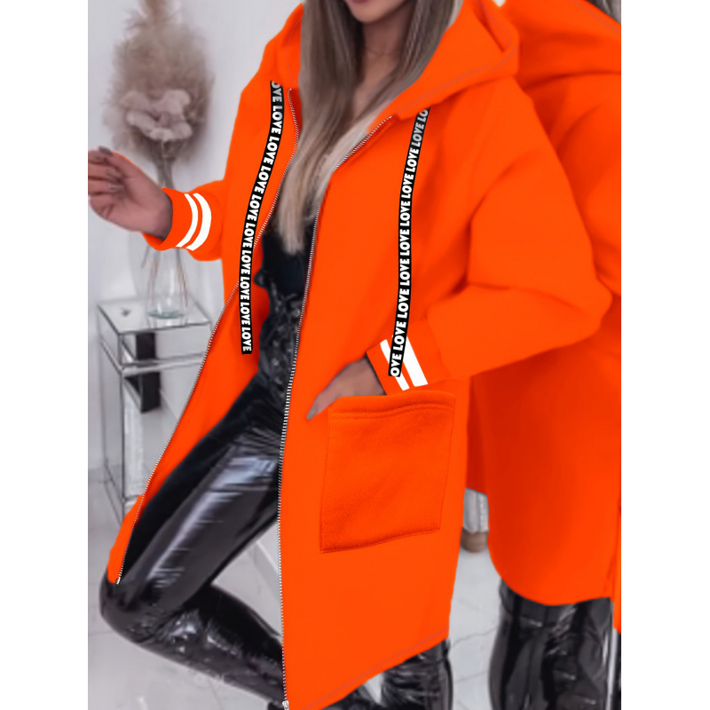 Women'S Elegant Hooded Zip-Up Jacket