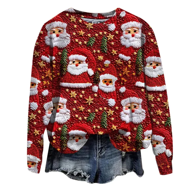Christmas Street Fashion Round neck Shirt Top Style 5 Xl - Shop at LoveMi