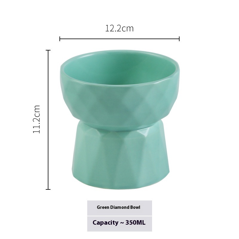 Diamond Cat Bowl Green