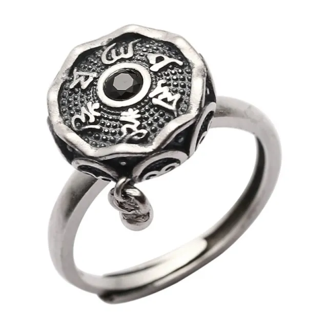 Vintage Six Word Mantra Spinning Ring Silver - Shop at LoveMi