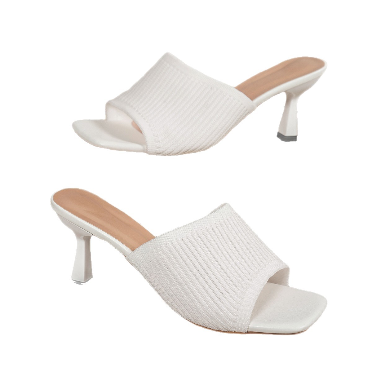 Chunky Heeled Slide Sandals