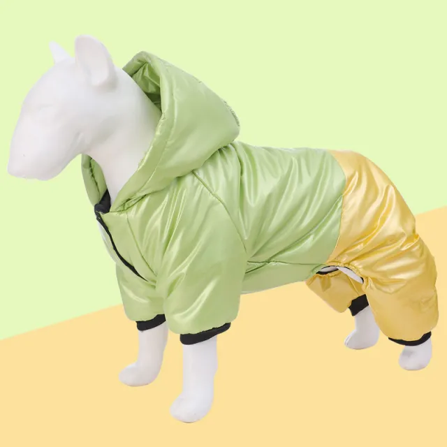 Pet Clothing Waterproof Windproof Dog Four legged Cotton padded Clothes Green - Shop at LoveMi