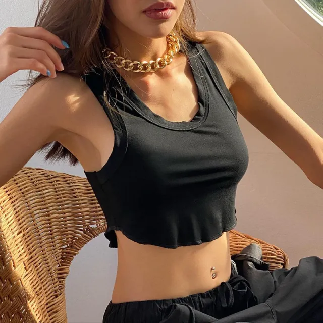 Women's With Shoulder Straps U neck Slim fit Vest Black - Shop at LoveMi