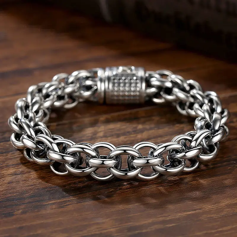 Silver Bracelet Men's Cross Personality Cool Ins Special-interest Design