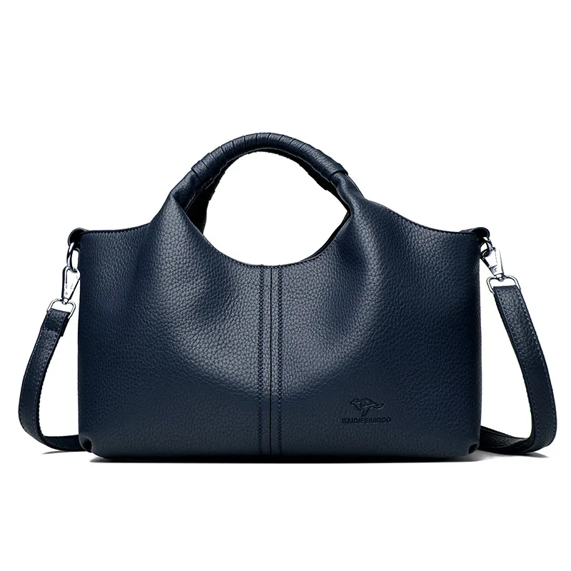 Middle-aged Lady Trendy One-shoulder Bag - Blue