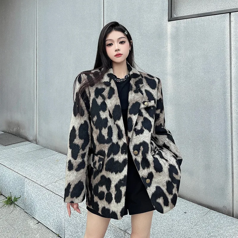 Fashion Personality Leopard Print Thick Wool Women - Common Style
