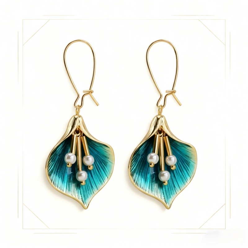 Fashionable Womens Accessories Rose Flower Pendant Earrings