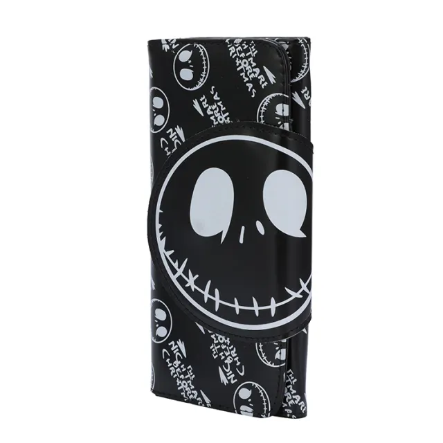 Skull Long Buckle Wallet Clutch Black - Shop at LoveMi
