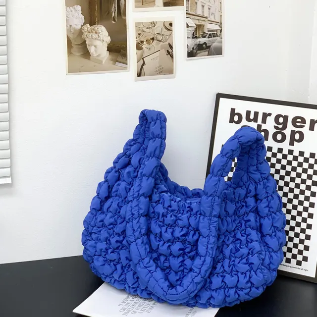 Cloud Pleated Crossbody Bag Women's Large Capacity Lightweight Blue - Shop at LoveMi