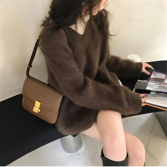 Fashion Personality Female Autumn Winter Sweater Brown - Shop at LoveMi