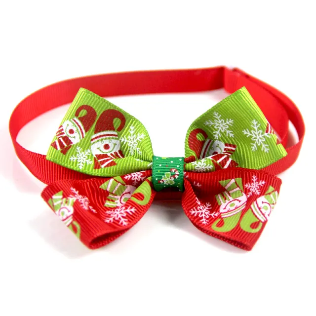New Year Red And Green Christmas Series Pet Tie Bow Handcraft Jewelry Collar Dogs And Cats Bow Tie Vn085 4 - Shop at LoveMi