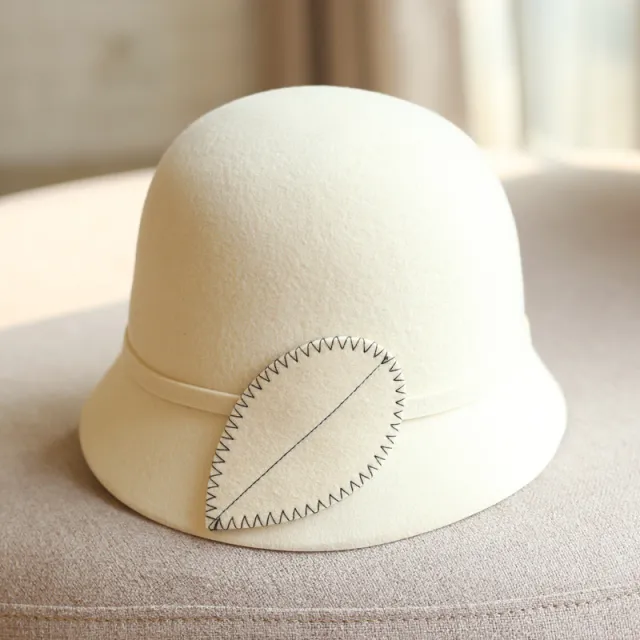 Retro Wool Top Hat Women's Fashion Woolen Bucket Hat White - Shop at LoveMi