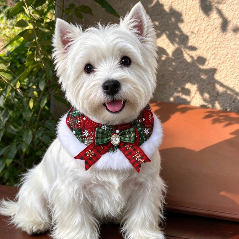 Festive Plaid Pet Scarf