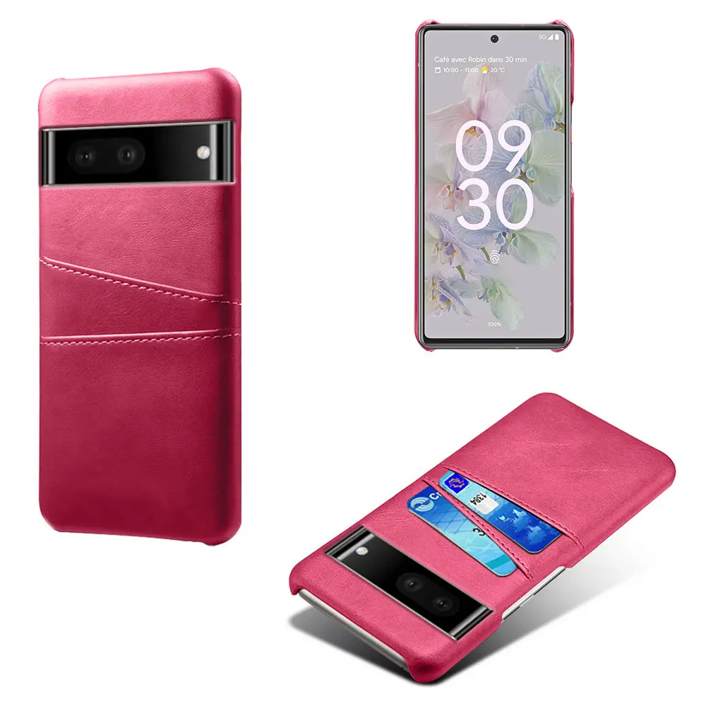 Applicable To Google Pixel7 Card Phone Case Calf Pattern Leather Phone Case