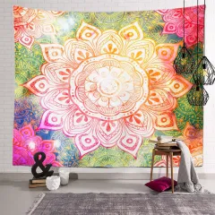 Bohemian Indian Mandala Lotus Large Tapestry Room Background Hanging Cloth - Wg1043 - View 1