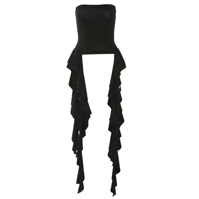Fashion Women's Fashion Clothing New Off shoulder Slim Fit Tassel Wild Vest Black - Shop at LoveMi