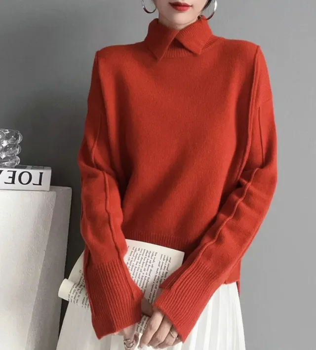 Women's High grade Comfortable Soft Knit Sweater Red - Shop at LoveMi