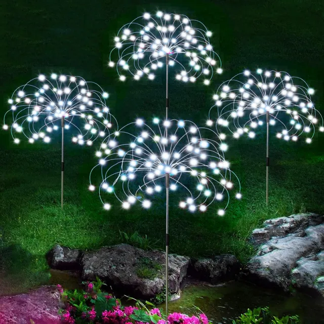 Outdoor Solar Fireworks Lamp Courtyard Christmas White Light - Shop at LoveMi