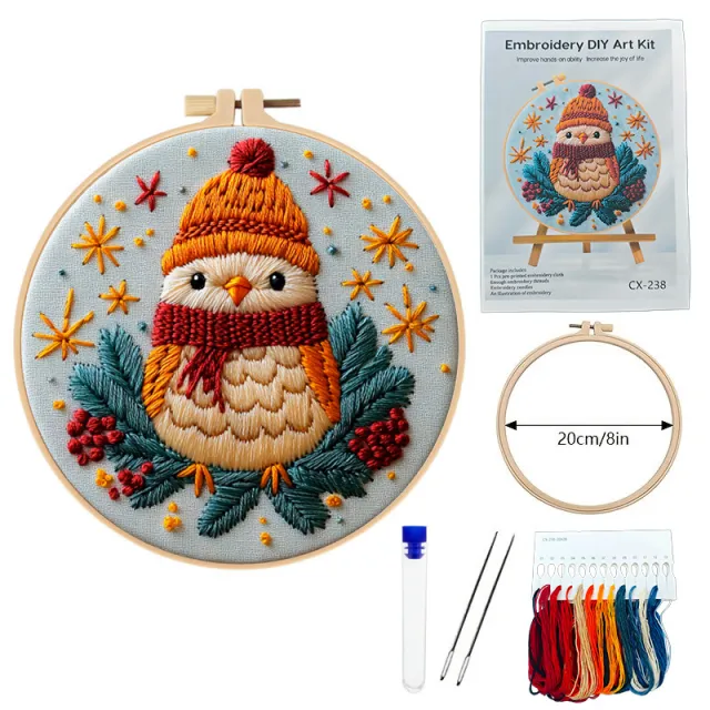 Christmas Winter Bird Suit Diy Material Package 20Cm Imitation Bamboo Taboret - Shop at LoveMi