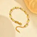 Women's Stainless Steel White Rhinestone Hollow Oval Bracelet view 5