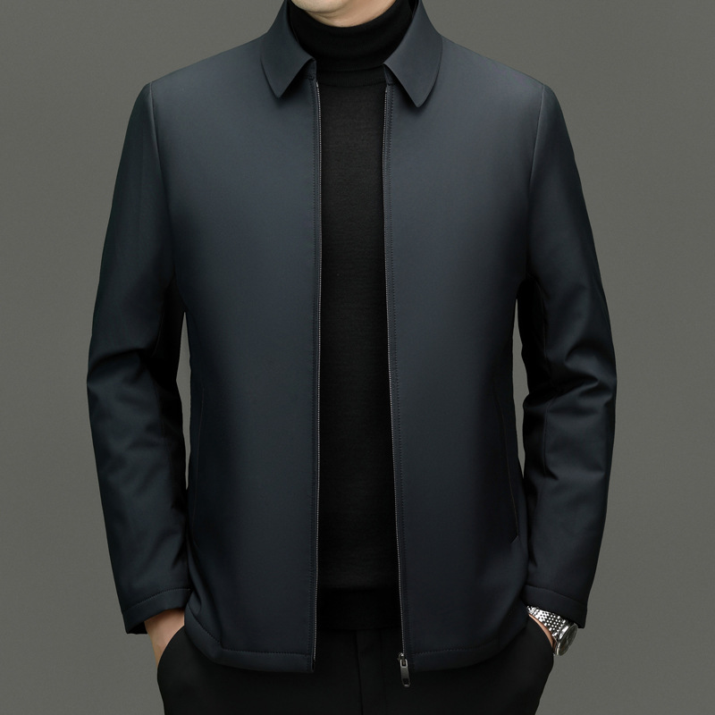 Middle-aged Father Business Casual Pure Color Cotton Clothing Tide - Picture 6 of 7