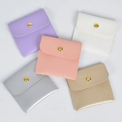 New Leather PU Leather Button Bag Flip Jewelry Jewelry Storage Bag