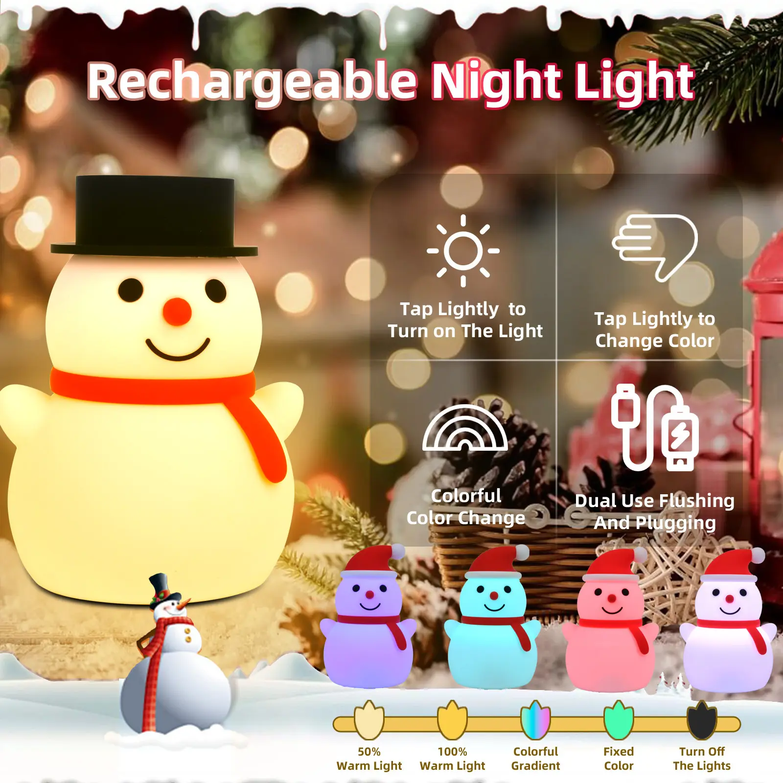 Christmas Ice Man Silicone Pat Lamp Remote