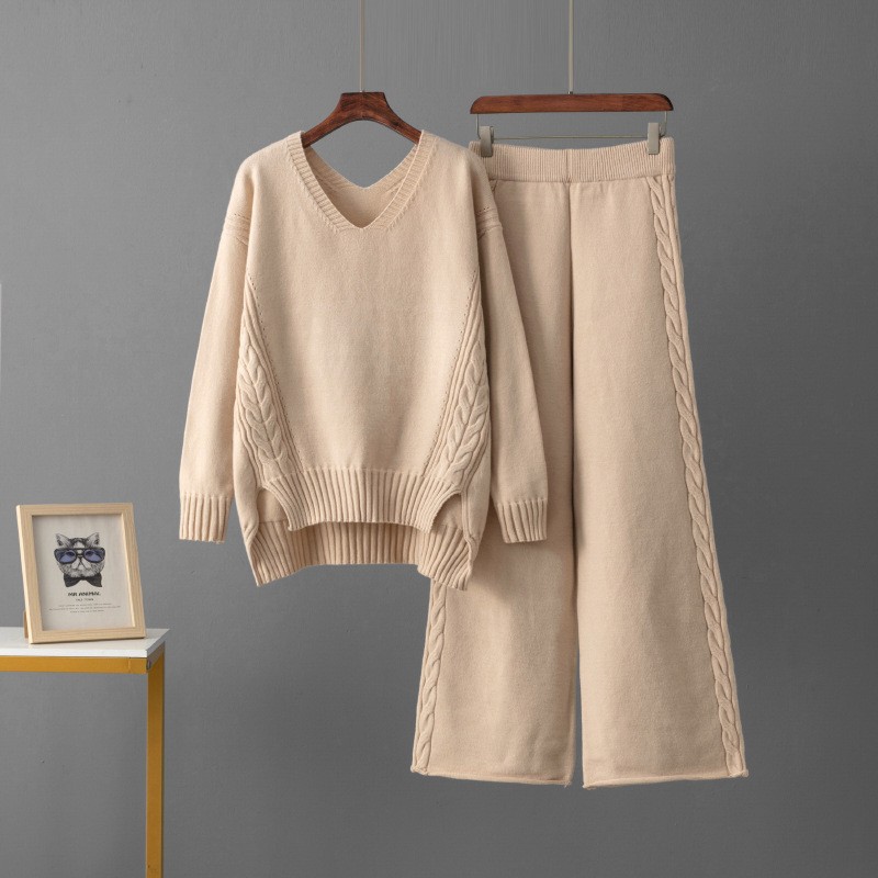 Western Style Fashionable Wide Leg Pants Women's Two-piece Suit D103fd84 154d 4734 8328 66c100909d48