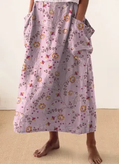 Women's Vintage Printed Classical Floral Skirt - 306Bsqby25040541 - View 1