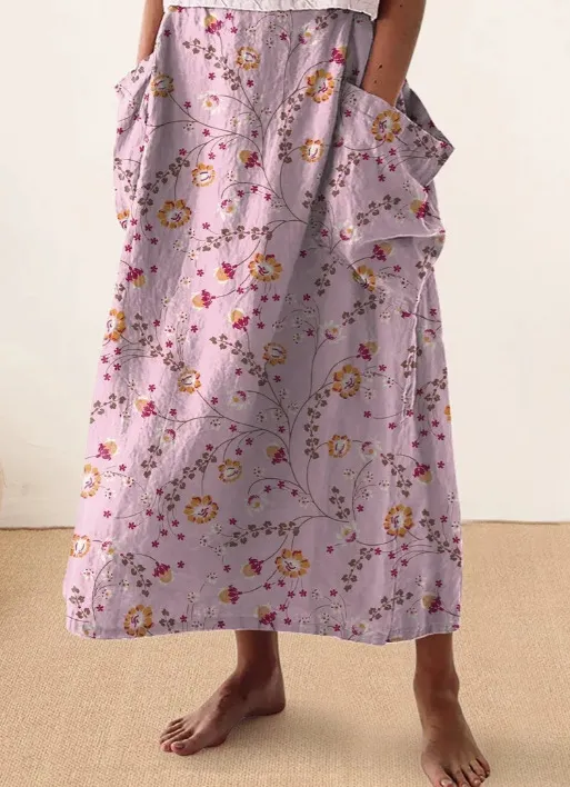 Women's Vintage Printed Classical Floral Skirt 306Bsqby25040541 - Shop at LoveMi