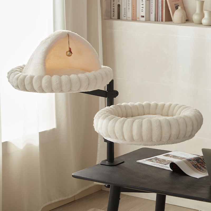 Desktop Cat Tree With Rotating Platform And Adjustable Height