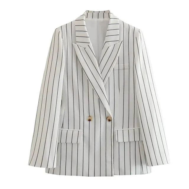 European And American Style Casual Loose Striped Commuter Suit Jacket Stripes - Shop at LoveMi