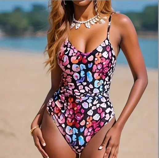 Women's Printed One-piece Non-Back Swimsuit