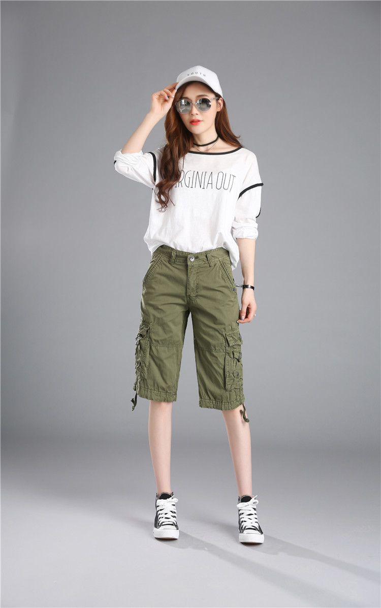 Title 3, Casual Pants Loose Overknee Cropped Pants Multi...