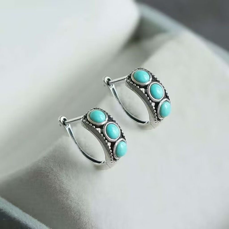 Neutral-Style Couple Earrings Imitating Natural Turquoise