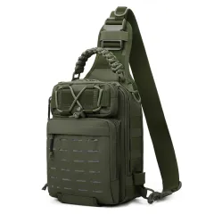 Outdoor Fashion Men's Sports Chest Bag Camouflage - Green - View 1