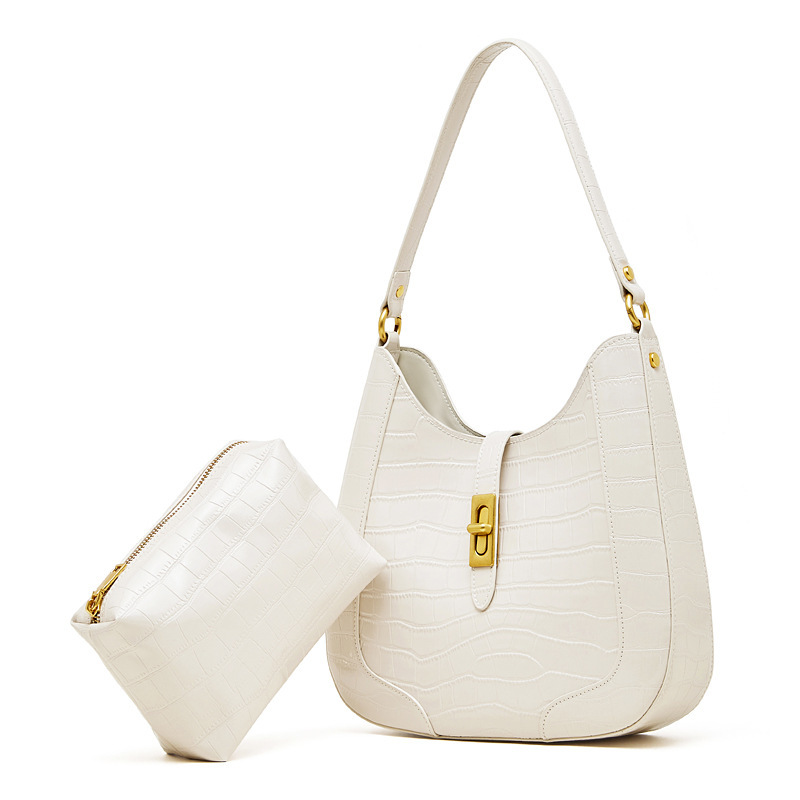 Arrival Large-Capacity Crocodile-Pattern Cow Patent Leather Under-Arm Womens Shoulder And Crossbody Bag thumbnail 8