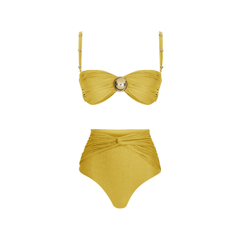 Yellow Split Swimsuit