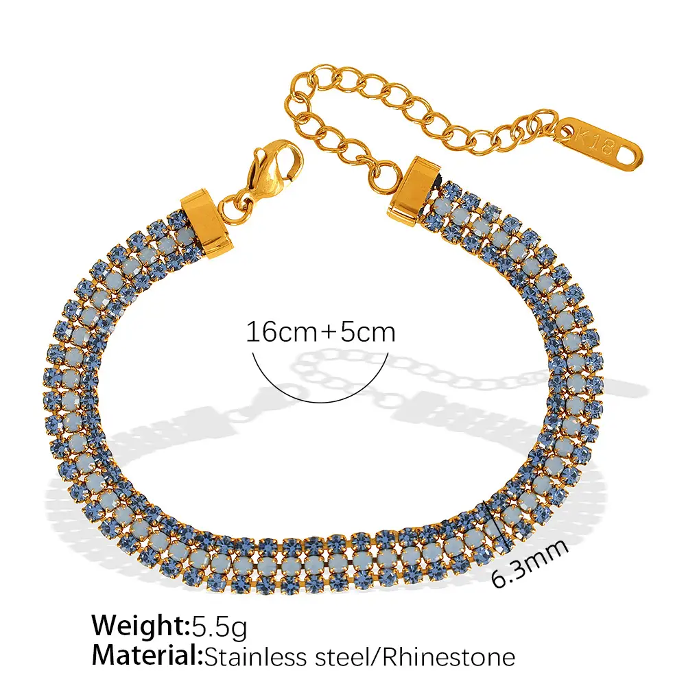 Fashionable Titanium Steel Gold-Plated Three-Layer For Women Simple Versatile Adjustable Circle Bracelet