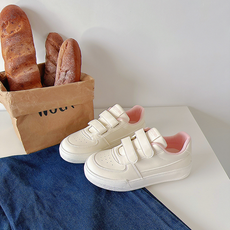 Breathable Korean-style White Sneakers For Students Flat Sole