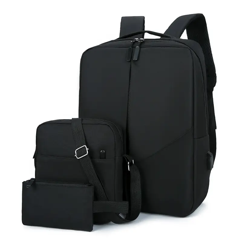Men's Leisure Travel Large Capacity Three-piece Multifunctional USB Backpack