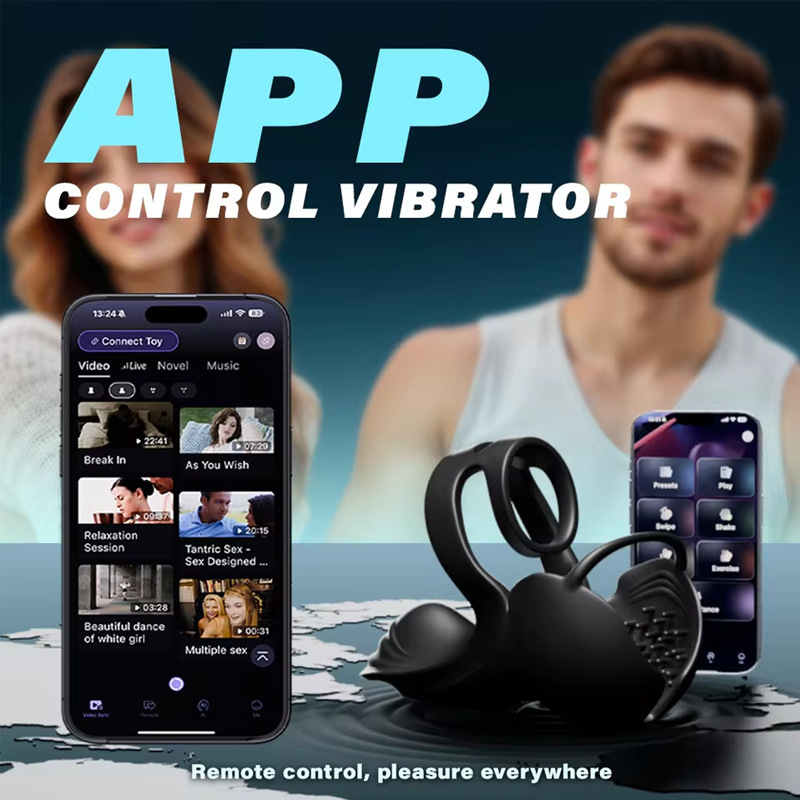 Wireless Remote Controlled Double Ring Egg Cradle Sperm Controlling Ring