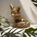 Fox Ornament For Study Or Office Desk Solid Forged Copper Tea Pet view 2