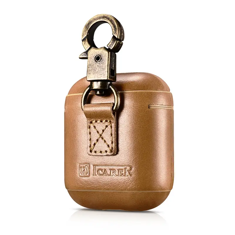 Genuine Leather Wireless Earbud Case With Loop Closure