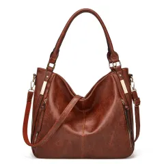 Women's Tote Versatile Large Capacity Shoulder Bag - Brown - View 1