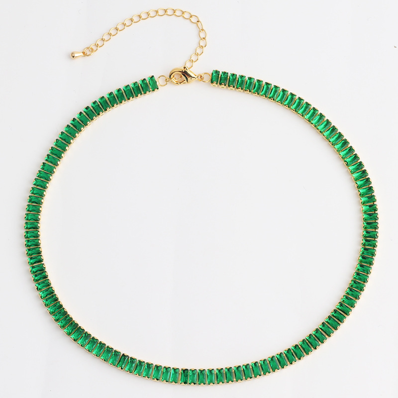 High-grade Temperament Pure Color Colorful Crystals Zircon Necklace