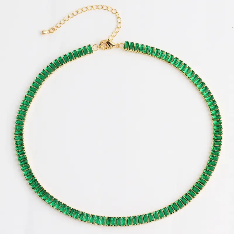 High-grade Temperament Pure Color Colorful Crystals Zircon Necklace