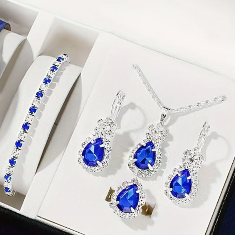 Crystal Necklace, Earring & Ring Set